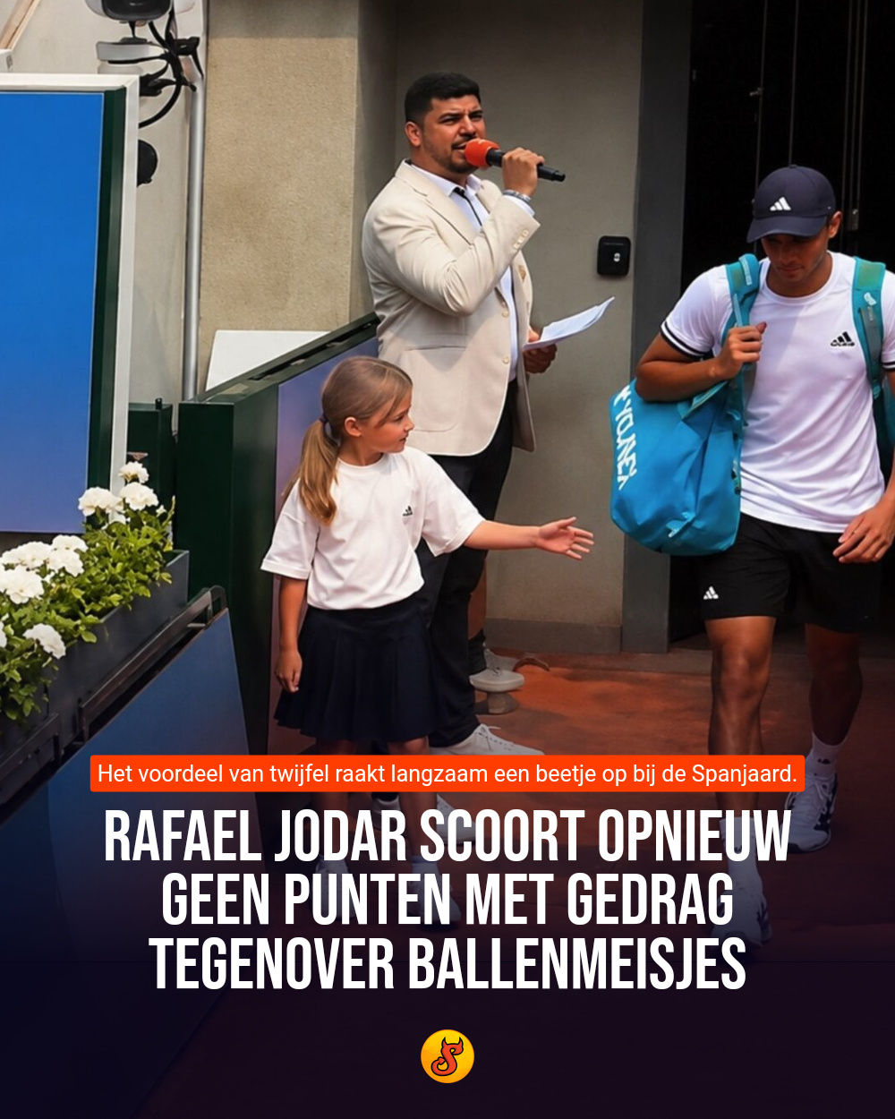 Rafael Jodar scoort opnieuw geen punten met gedrag tegenover ballenmeisjes