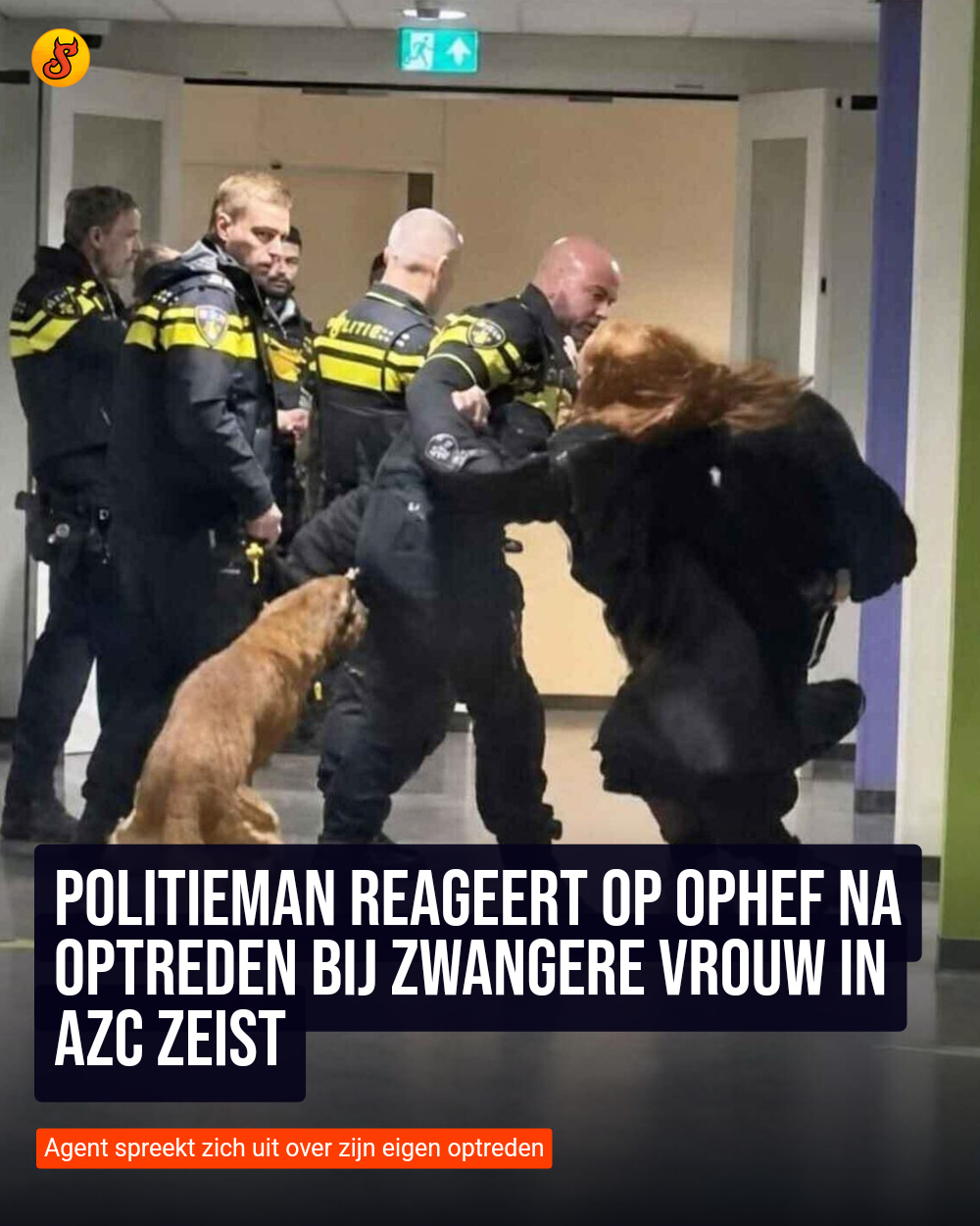 Politieman reageert op ophef na optreden bij zwangere vrouw in azc Zeist