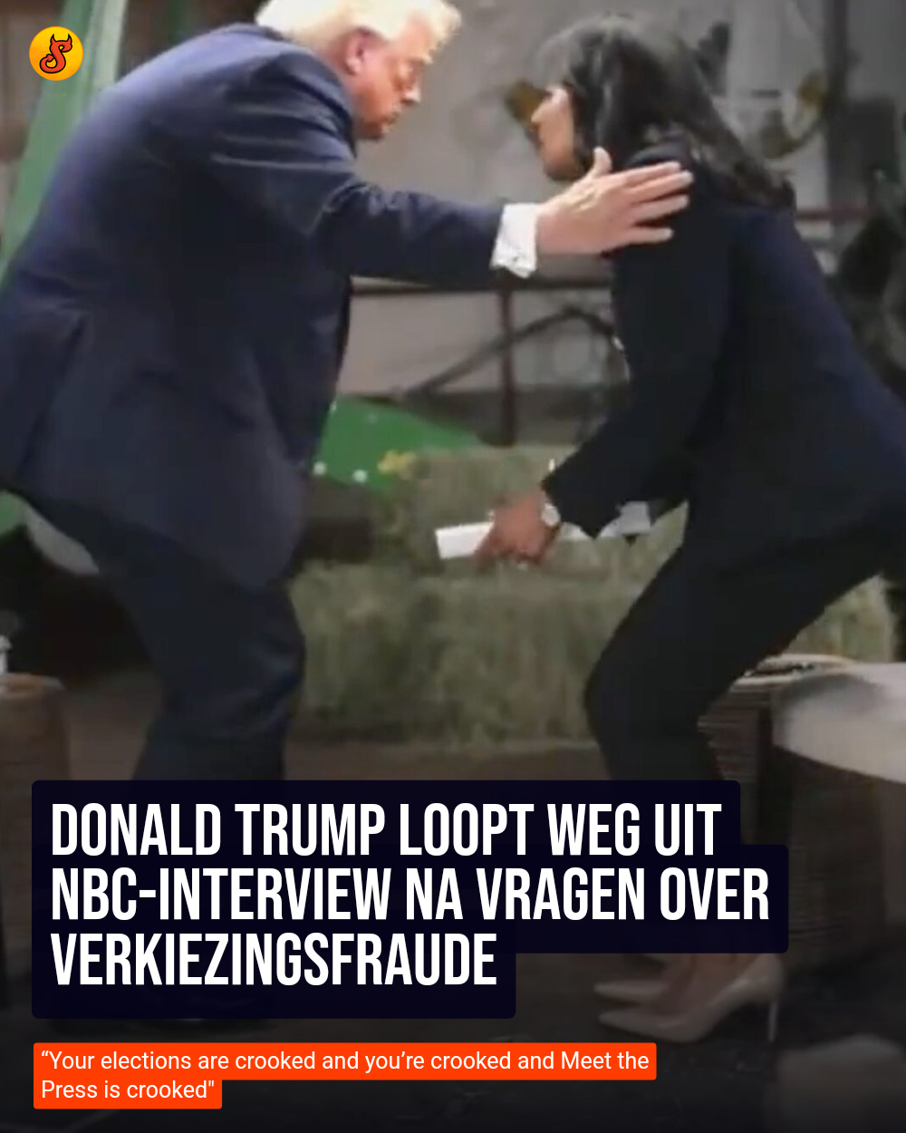 Donald Trump loopt weg uit NBC-interview na vragen over verkiezingsfraude