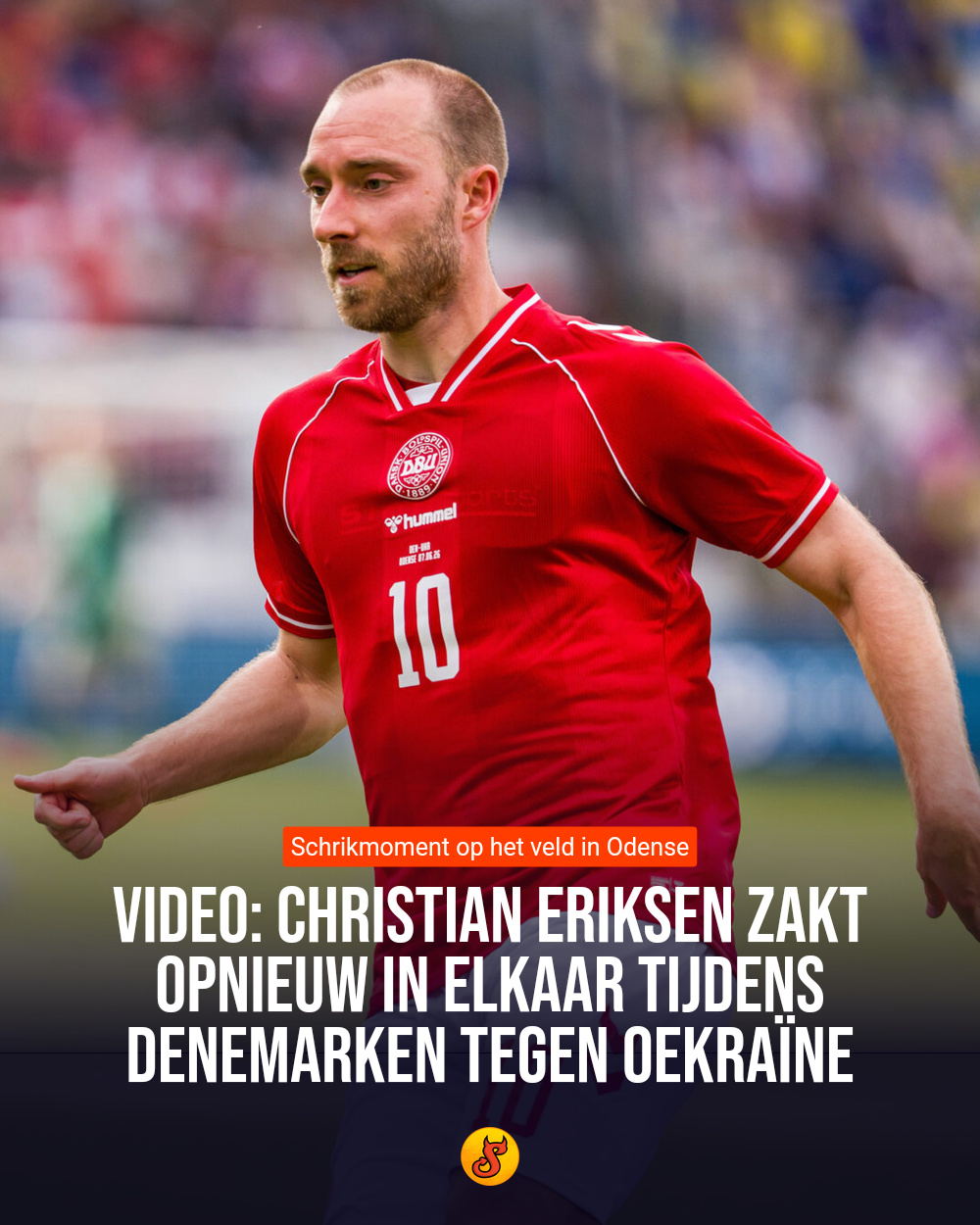 Video: Christian Eriksen zakt opnieuw in elkaar tijdens Denemarken tegen Oekraïne