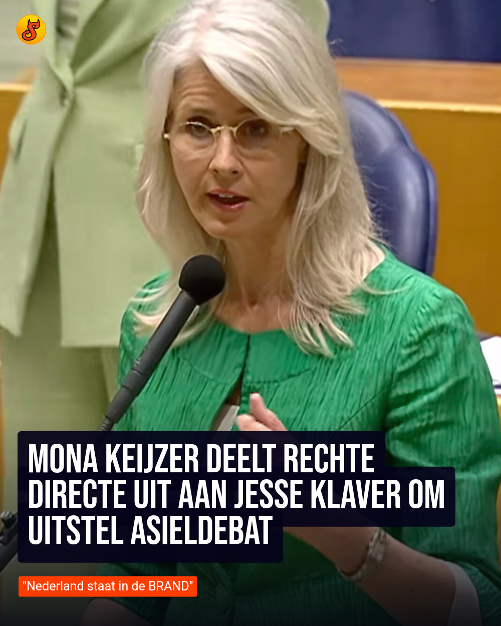 Mona Keijzer deelt rechte directe uit aan Jesse Klaver om uitstel asieldebat