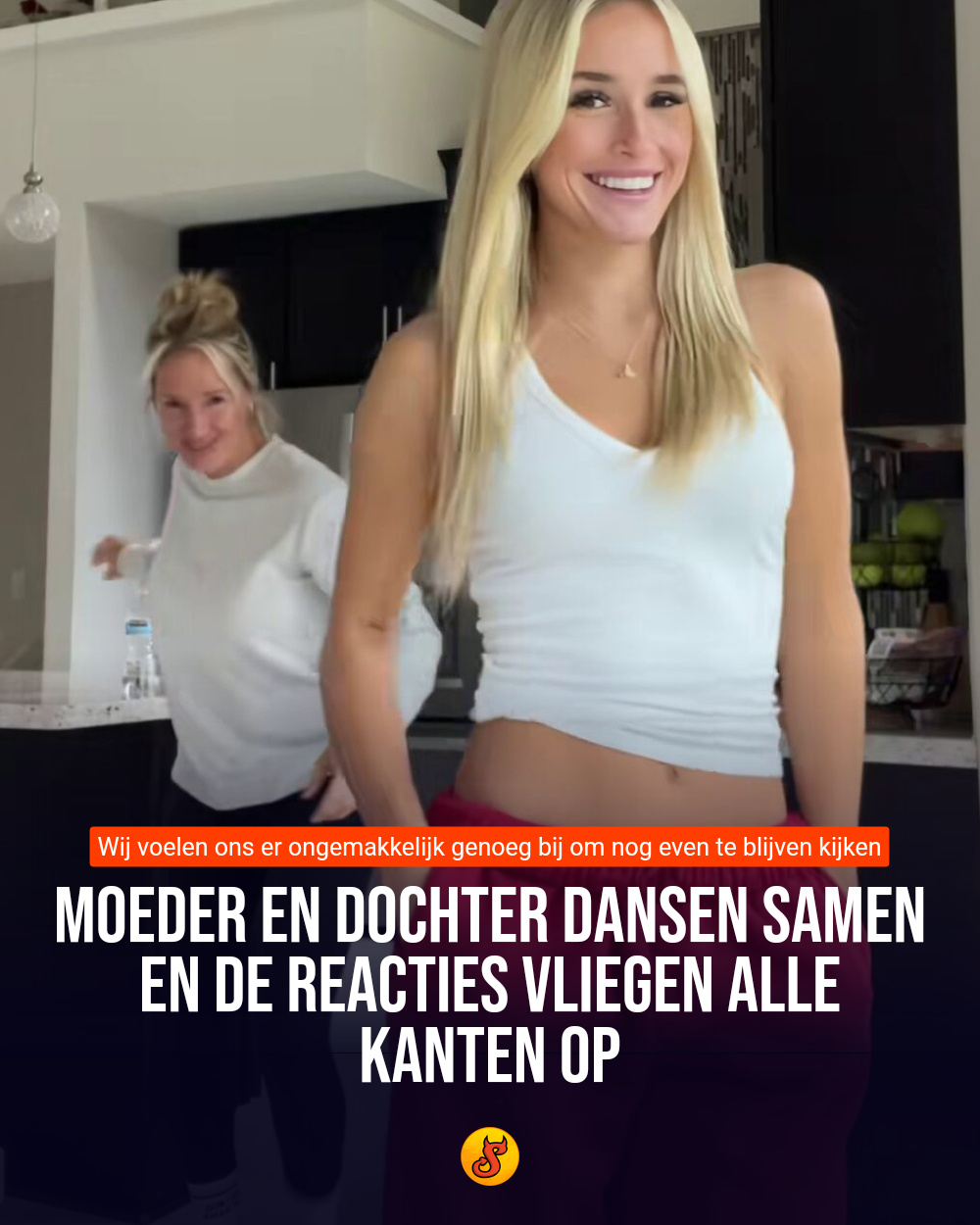 Moeder en dochter dansen samen en de reacties vliegen alle kanten op