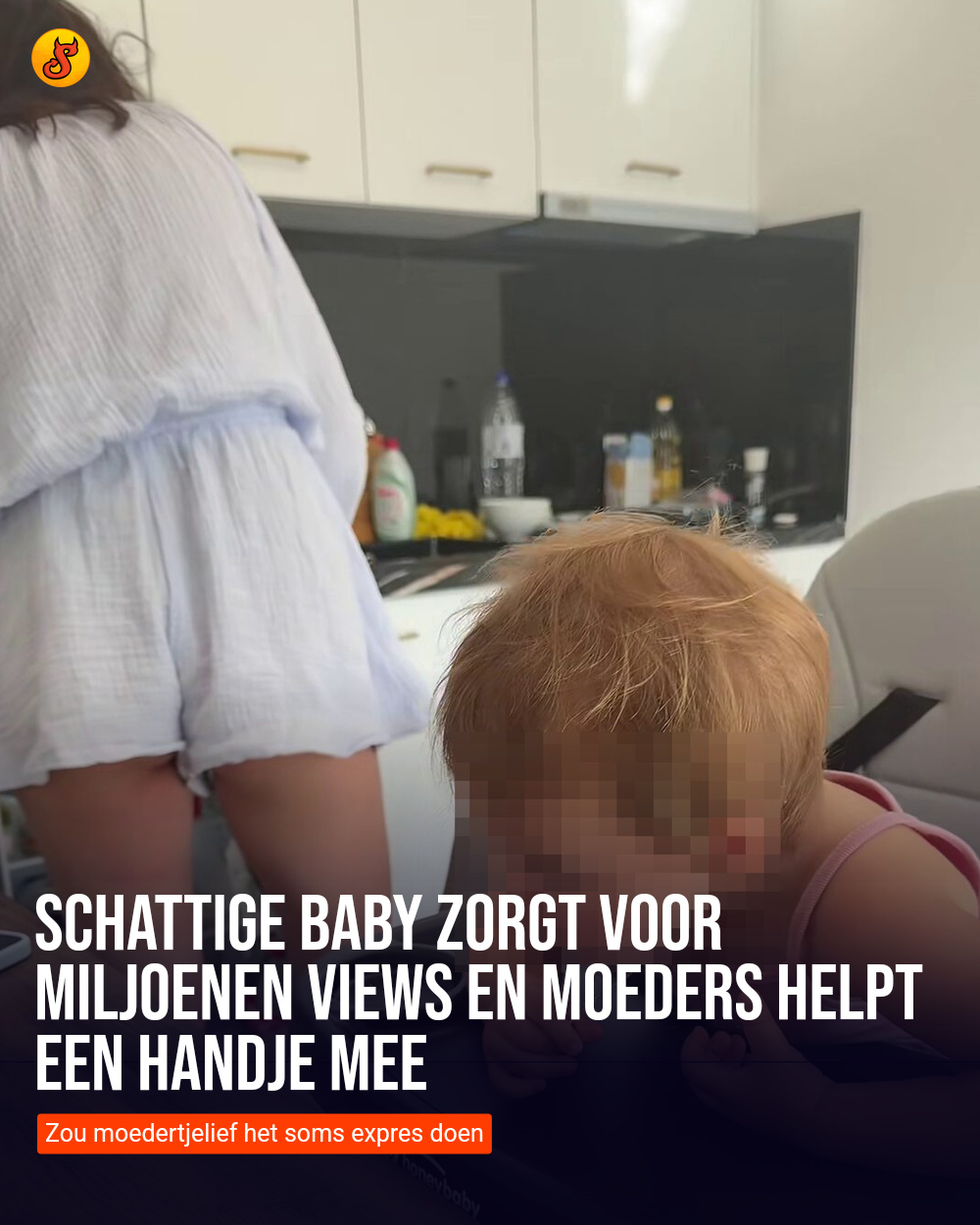 Schattige baby zorgt voor miljoenen views en moeders helpt een handje mee