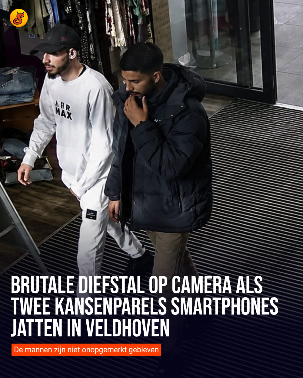 Brutale diefstal op camera als twee kansenparels smartphones jatten in Veldhoven