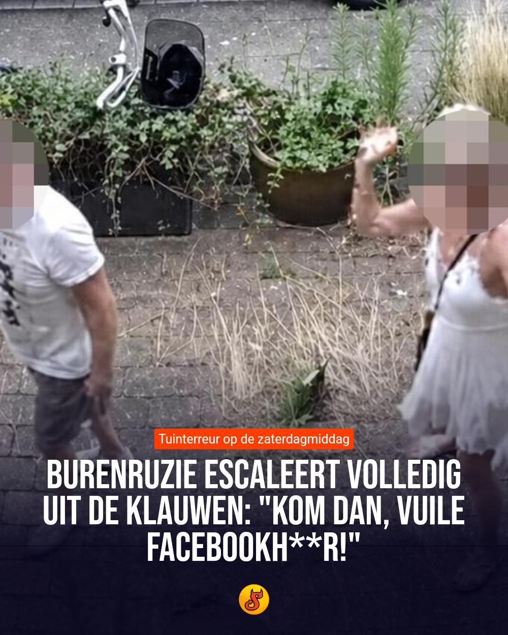 Burenruzie escaleert volledig uit de klauwen: "Kom dan, vuile Facebookh**r!"