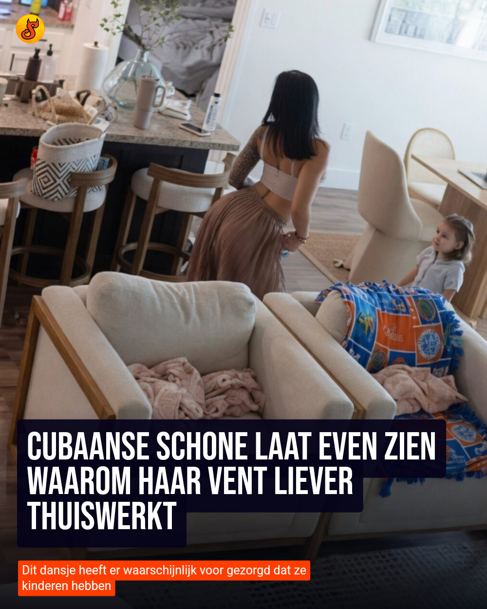 Cubaanse schone laat even zien waarom haar vent liever thuiswerkt