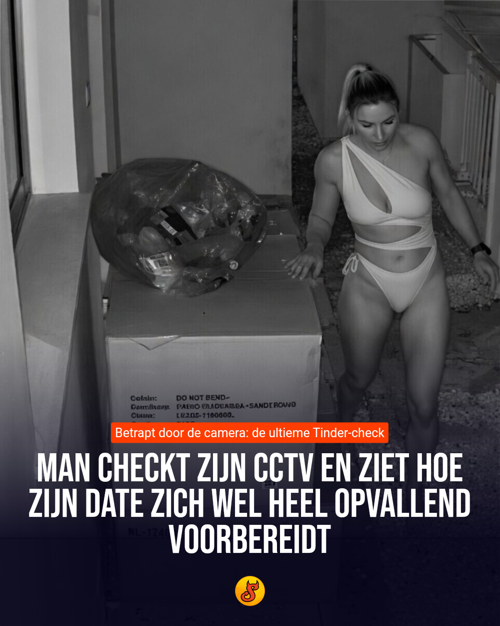 Man checkt zijn CCTV en ziet hoe zijn date zich wel heel opvallend voorbereidt
