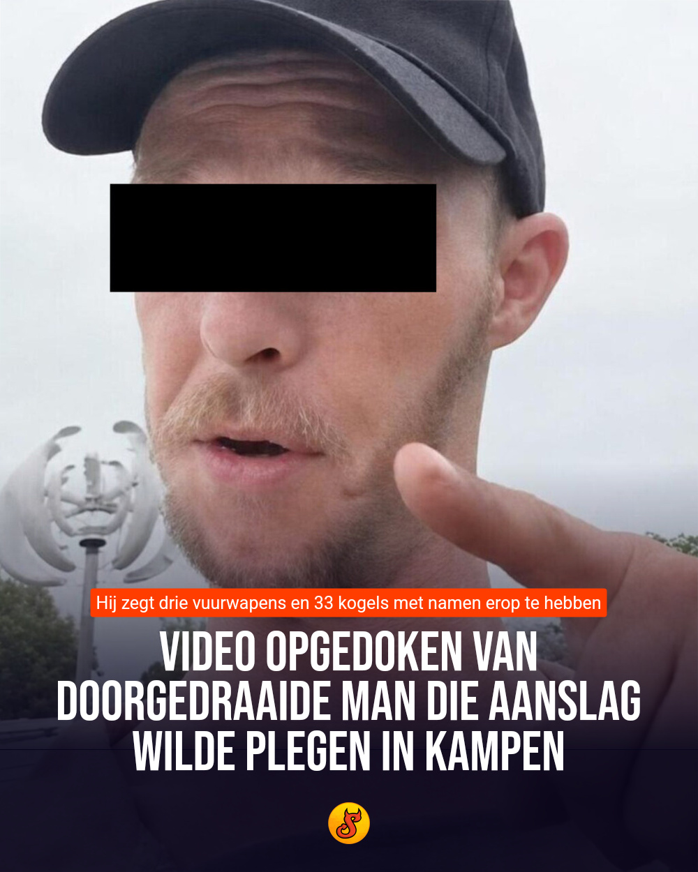 Video opgedoken van doorgedraaide man die aanslag wilde plegen in Kampen