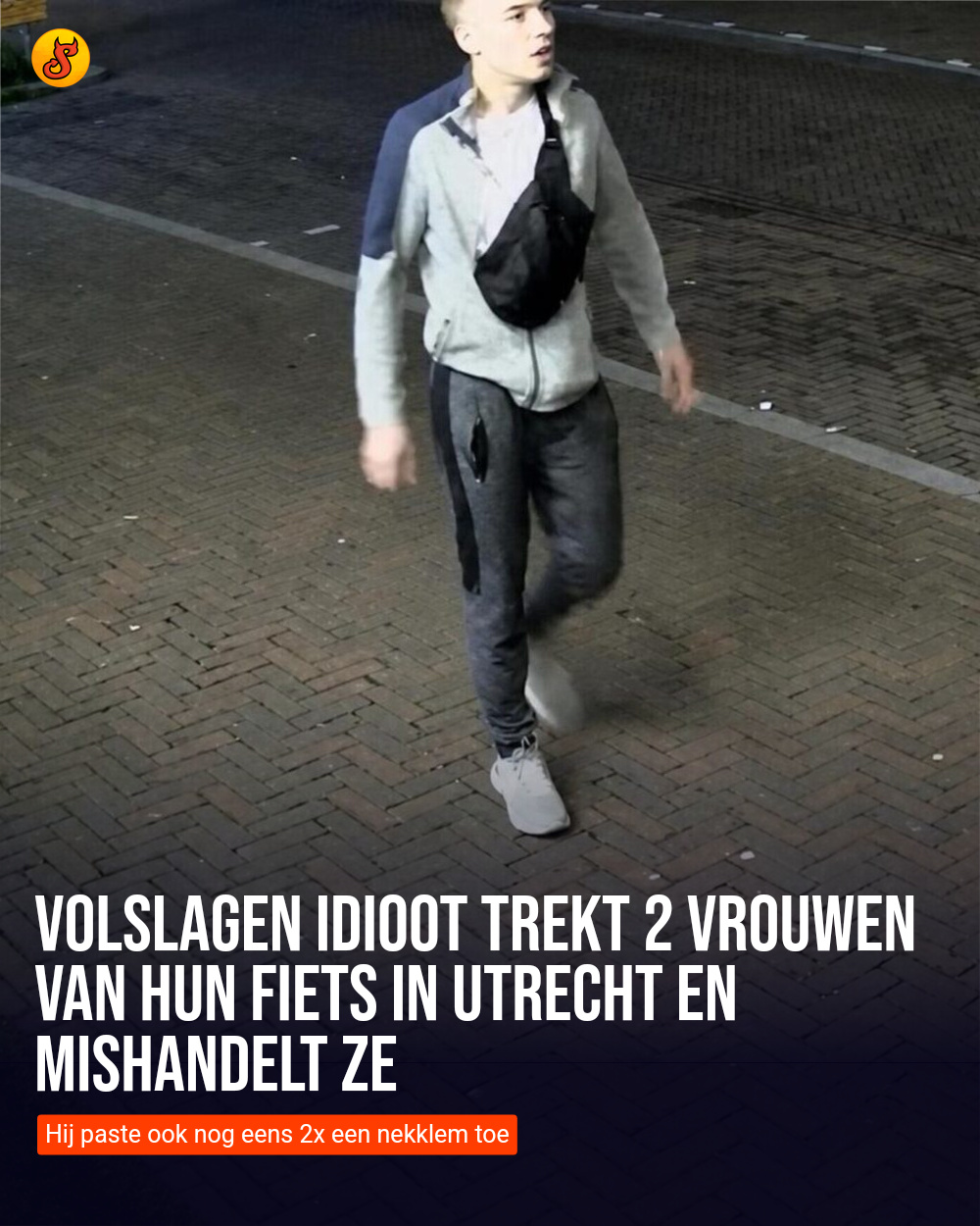 Volslagen idioot trekt 2 vrouwen van hun fiets in Utrecht en mishandelt ze