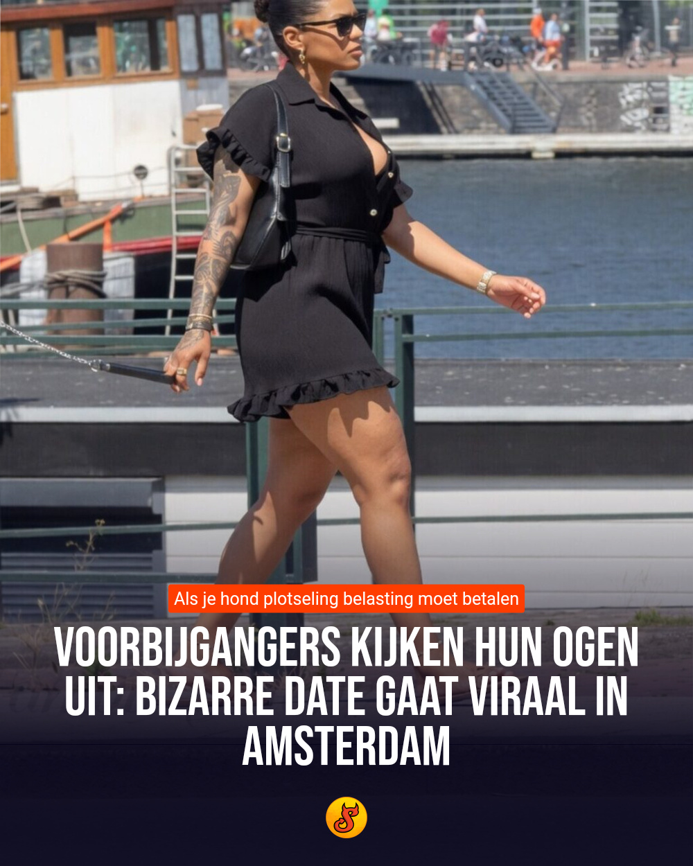 Voorbijgangers kijken hun ogen uit: bizarre date gaat viraal in Amsterdam
