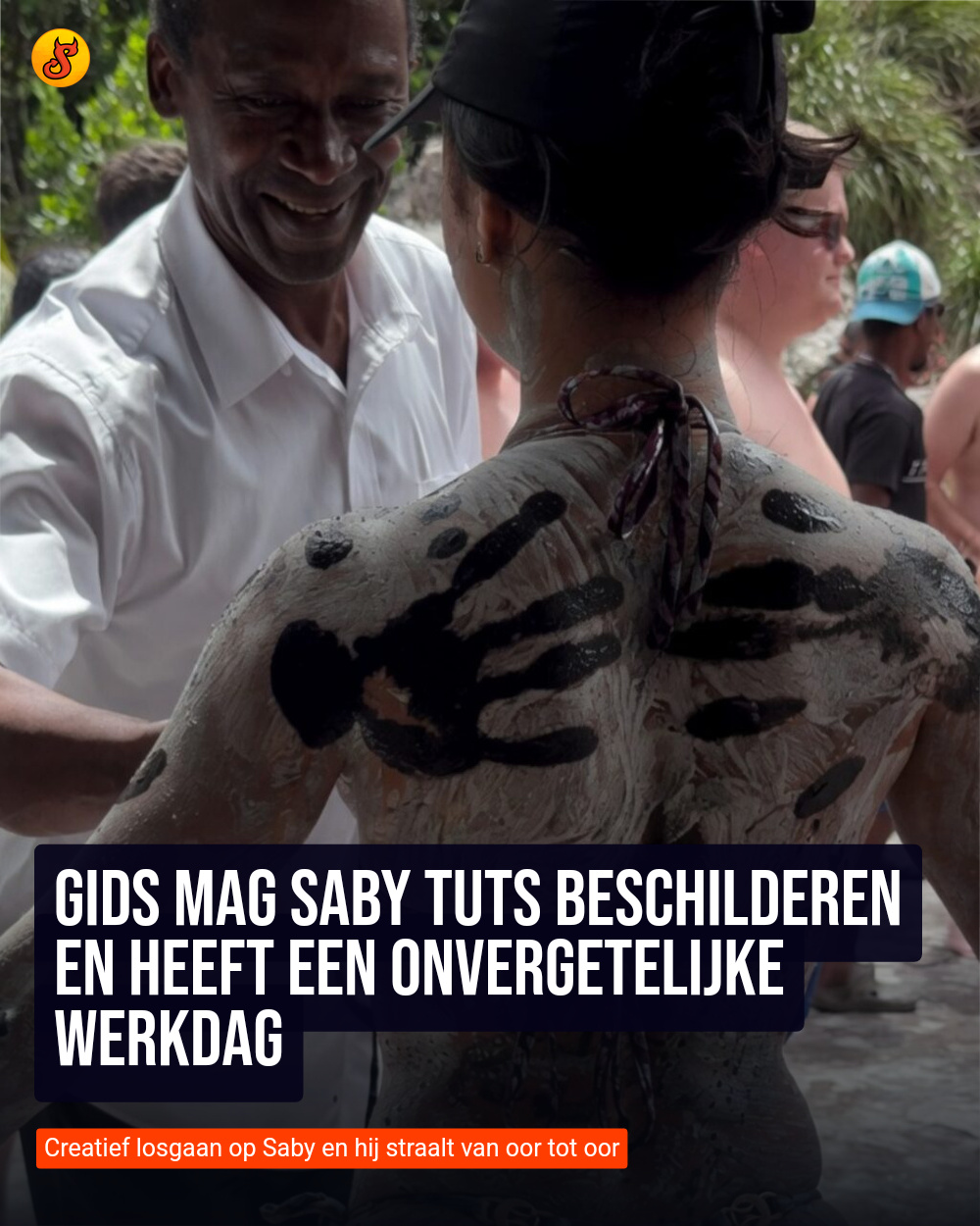 Gids mag Saby Tuts beschilderen en heeft een onvergetelijke werkdag