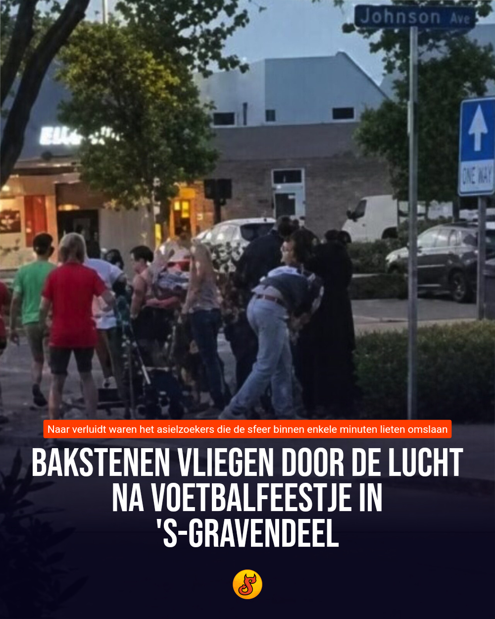 Bakstenen vliegen door de lucht na voetbalfeestje in 's-Gravendeel