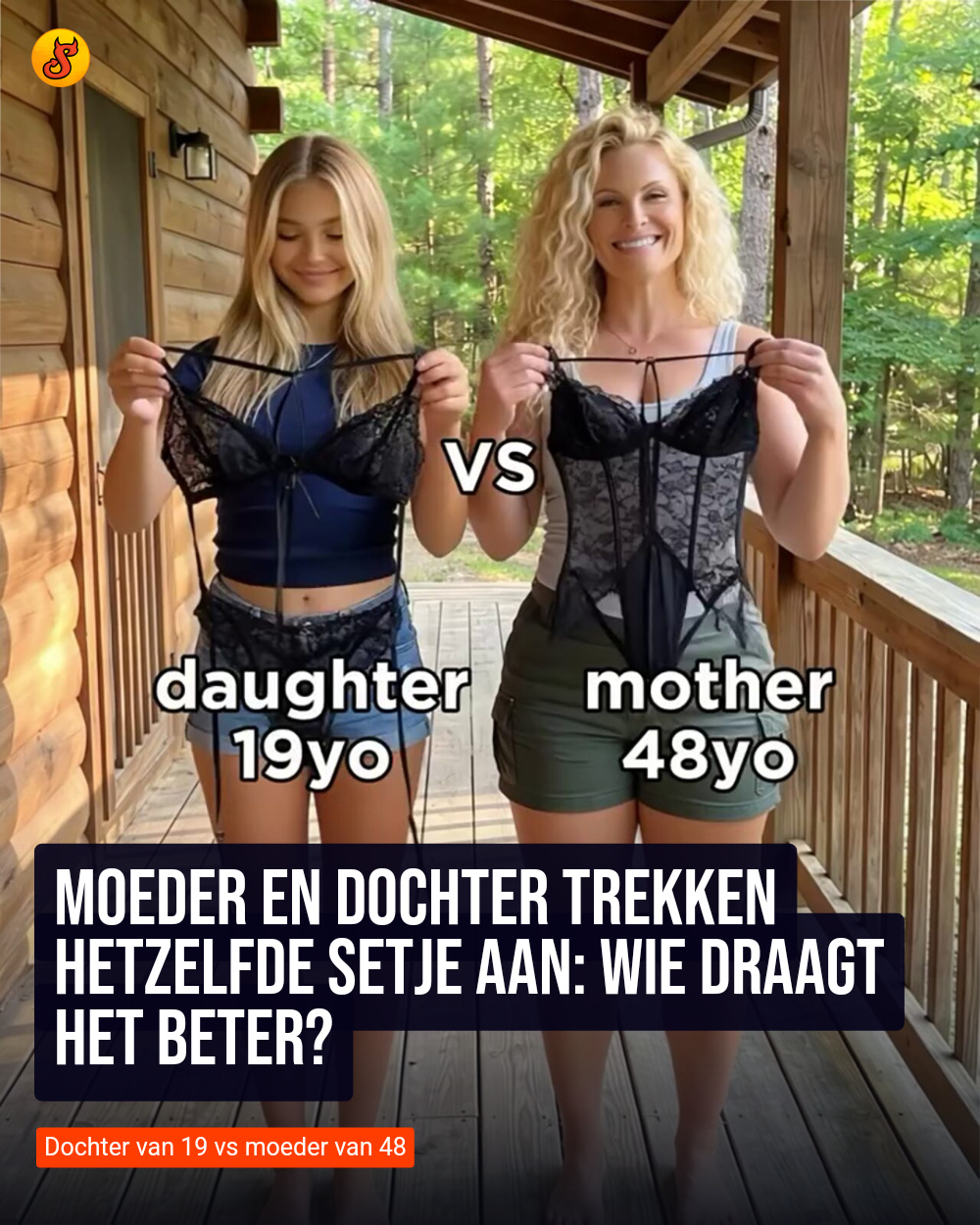 Moeder en dochter trekken hetzelfde setje aan: wie draagt het beter?