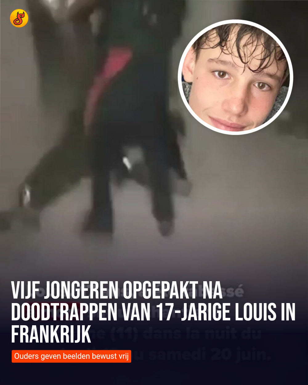 Vijf jongeren opgepakt na doodtrappen van 17-jarige Louis in Frankrijk
