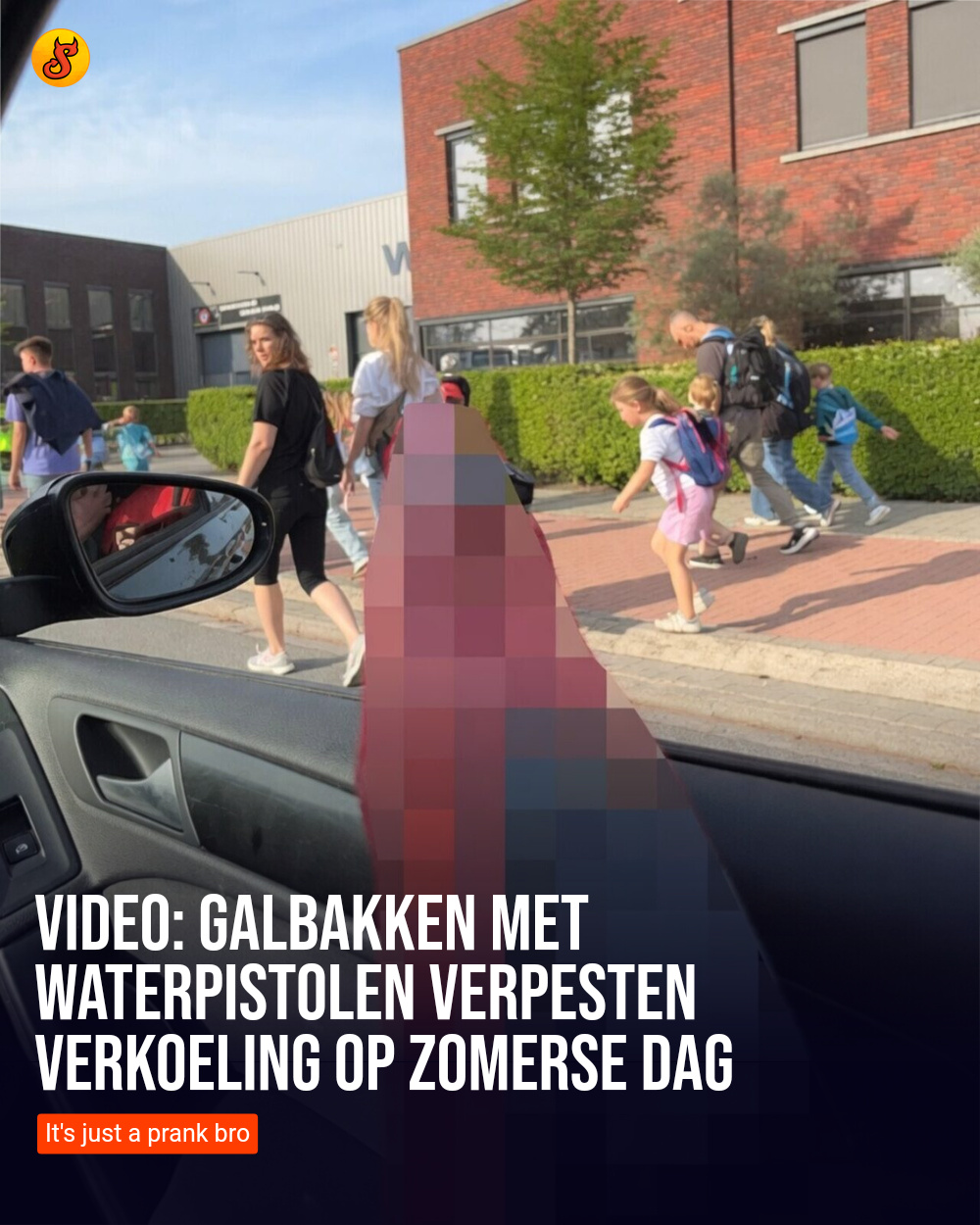 Video: Galbakken met waterpistolen verpesten verkoeling op zomerse dag