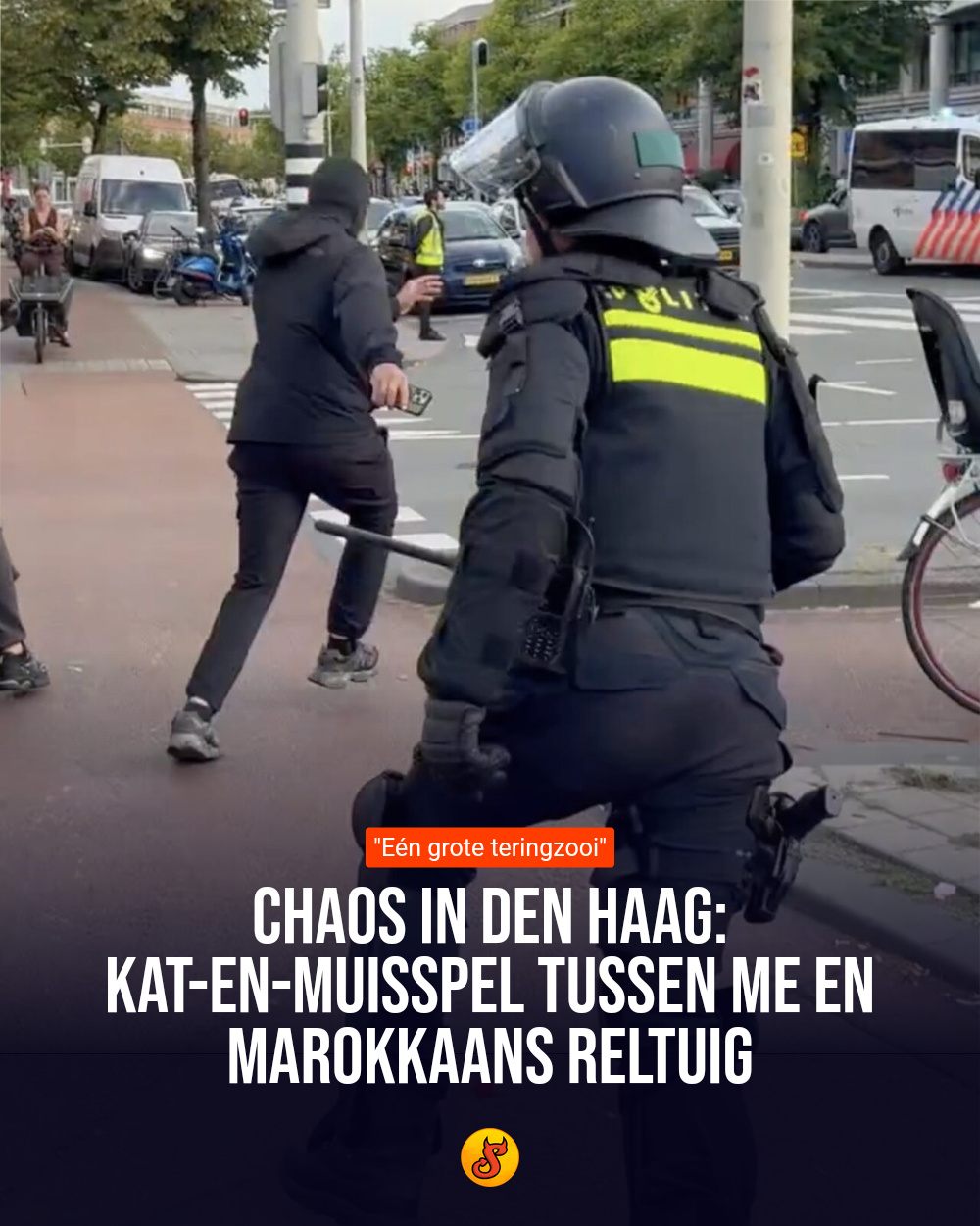 Chaos in Den Haag: Kat-en-muisspel tussen ME en Marokkaans reltuig