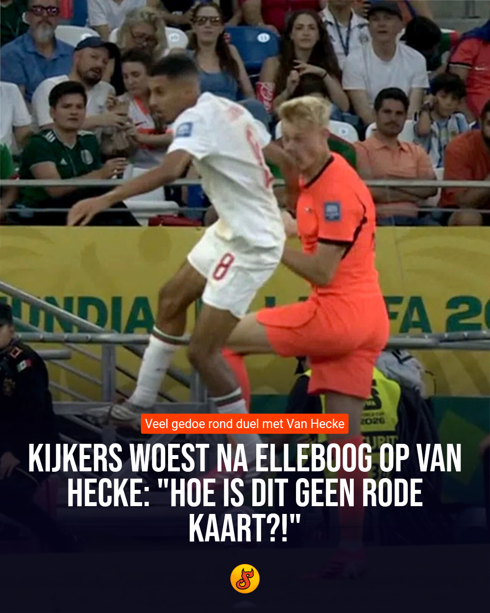 Kijkers woest na elleboog op Van Hecke: "Hoe is dit GEEN rode kaart?!"