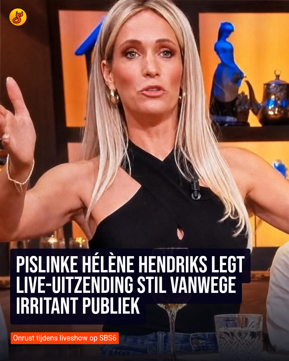 Pislinke Hélène Hendriks legt live-uitzending stil vanwege irritant publiek