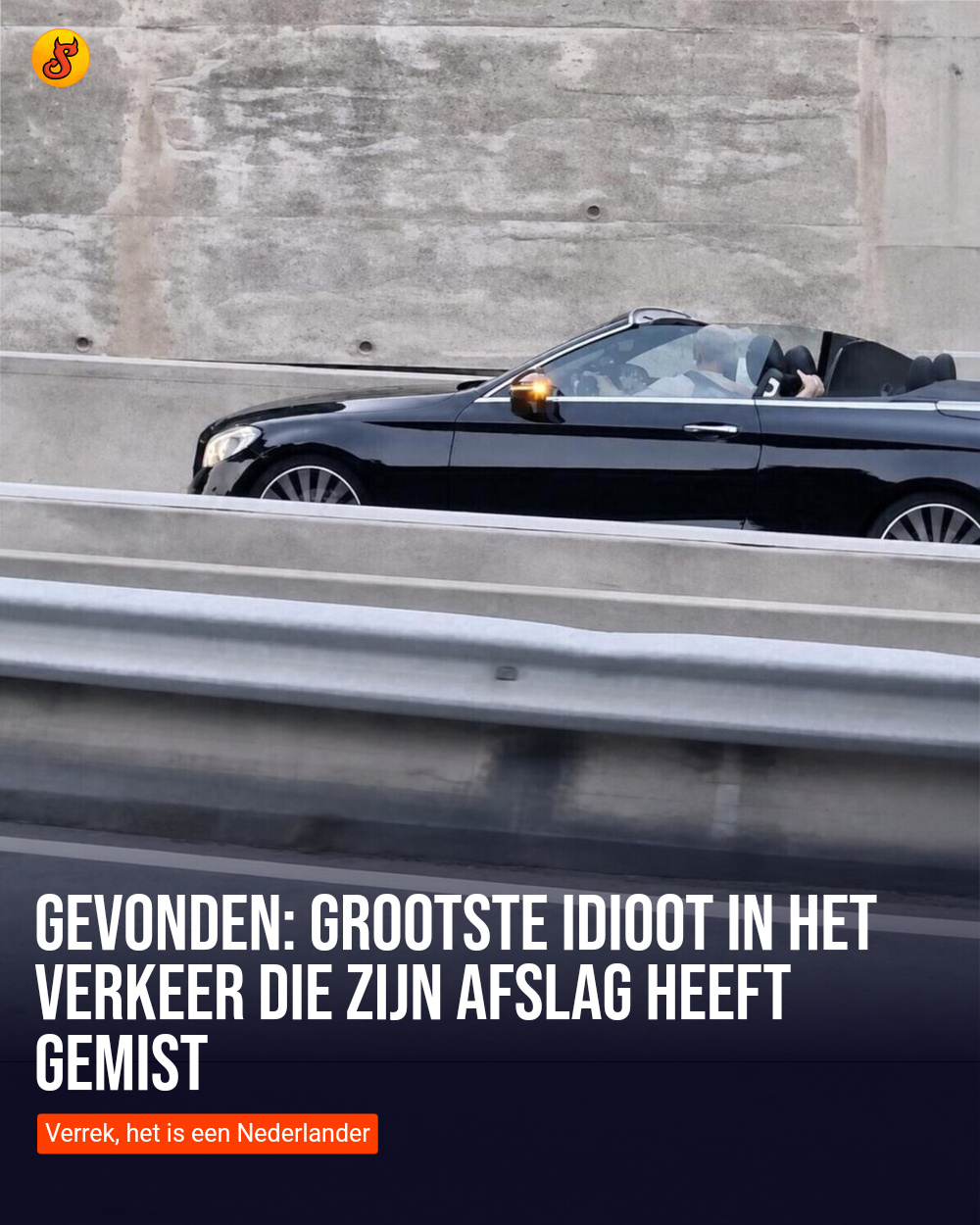 Gevonden: Grootste idioot in het verkeer die zijn afslag heeft gemist