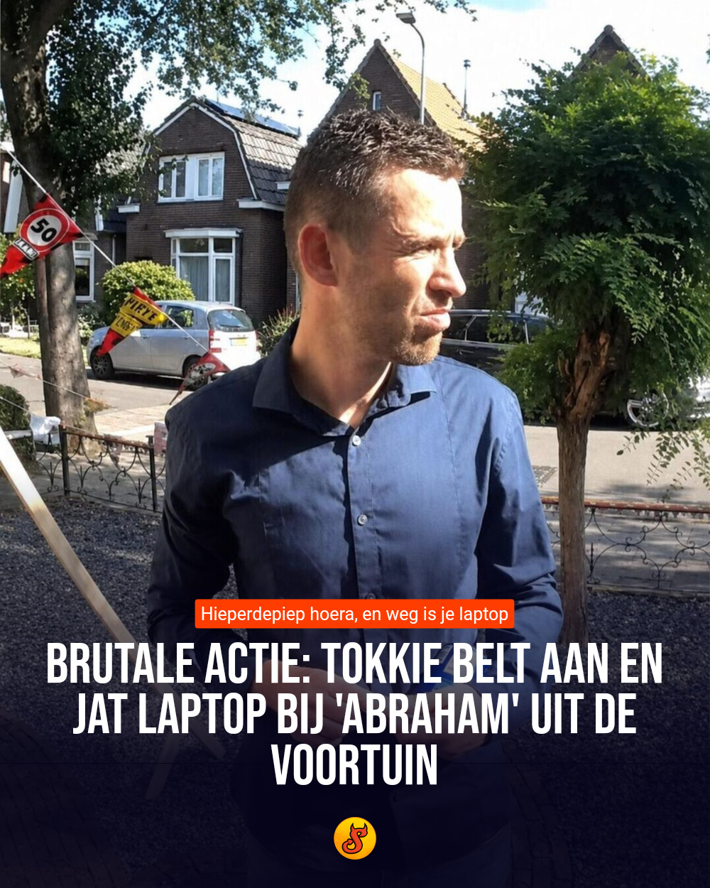 Brutale actie: Tokkie belt aan en jat laptop bij 'Abraham' uit de voortuin