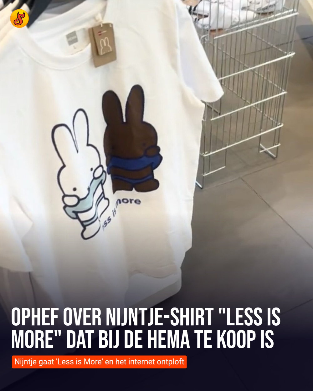 Ophef over Nijntje-shirt "Less is more" dat bij de HEMA te koop is