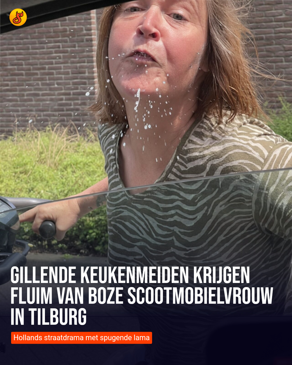 Gillende keukenmeiden krijgen fluim van boze scootmobielvrouw in Tilburg