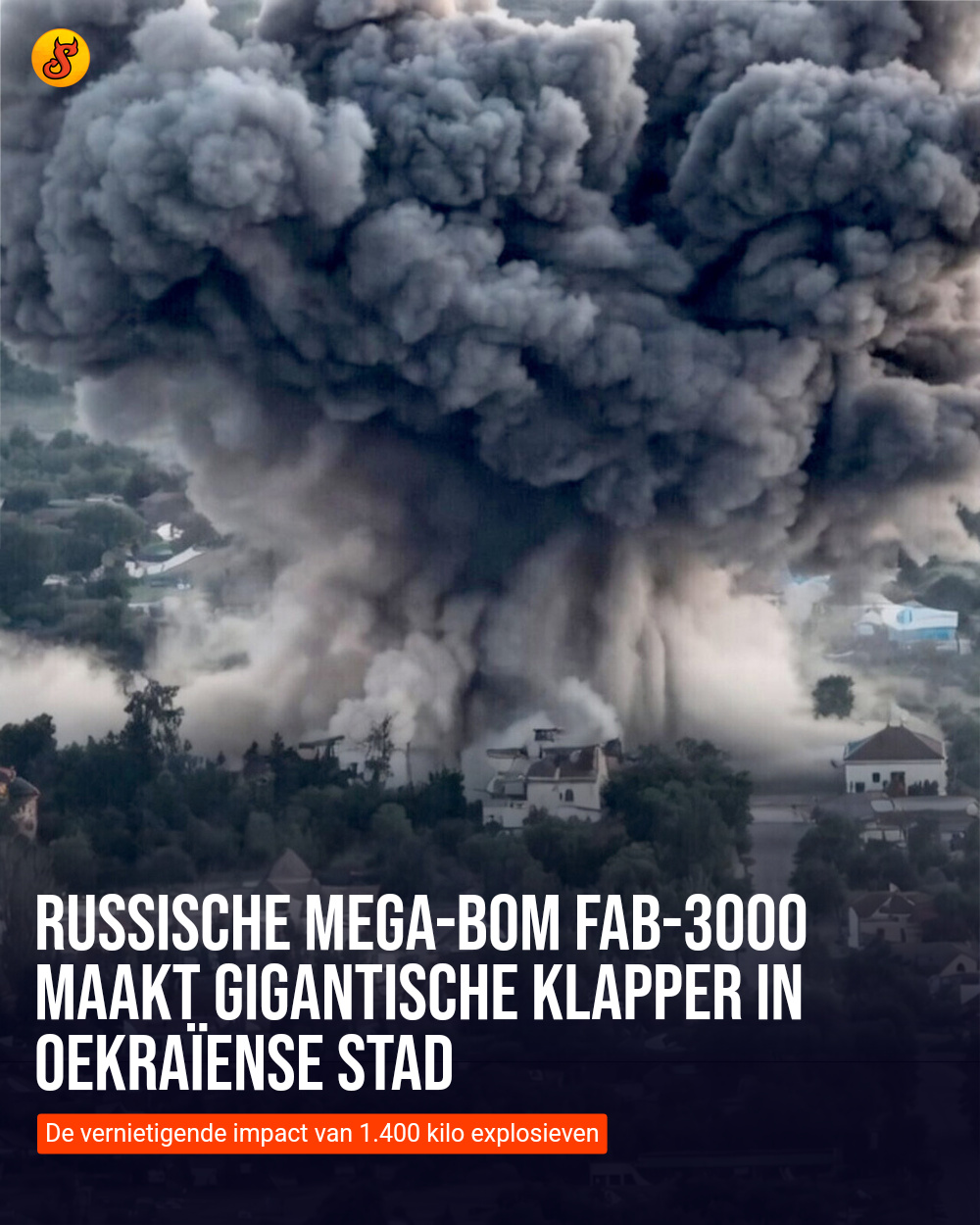 Russische mega-bom FAB-3000 maakt gigantische klapper in Oekraïense stad