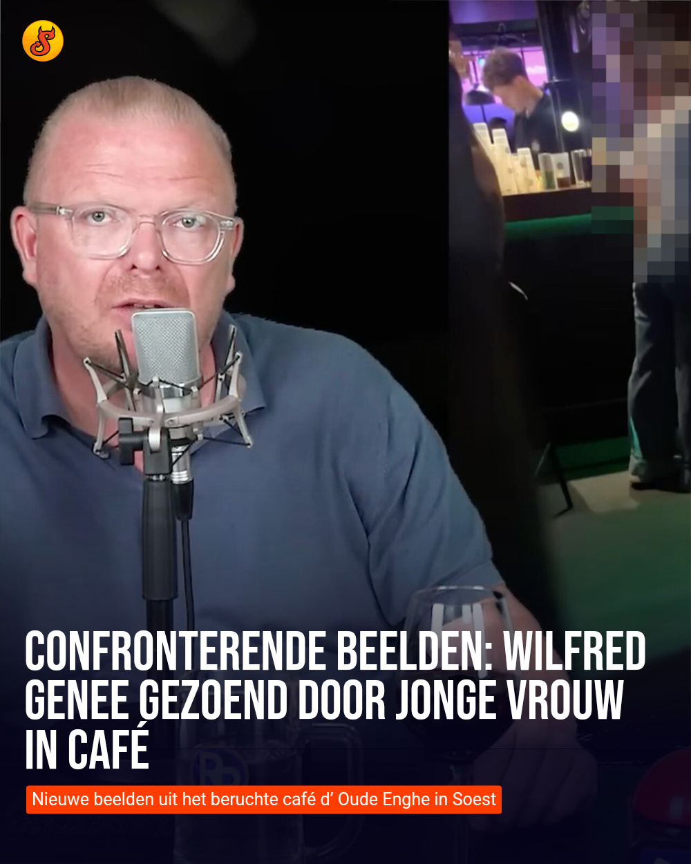 Confronterende beelden: Wilfred Genee gezoend door jonge vrouw in café