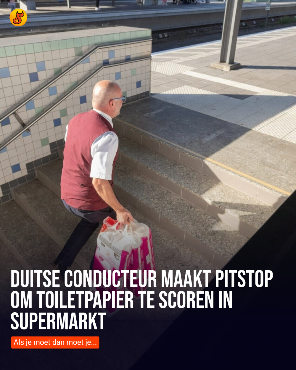 Duitse conducteur maakt pitstop om toiletpapier te scoren in supermarkt