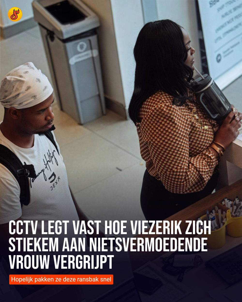 CCTV legt vast hoe viezerik zich stiekem aan nietsvermoedende vrouw vergrijpt