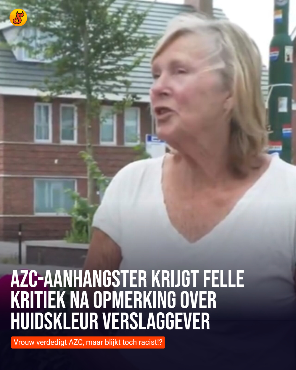 AZC-aanhangster krijgt felle kritiek na opmerking over huidskleur verslaggever