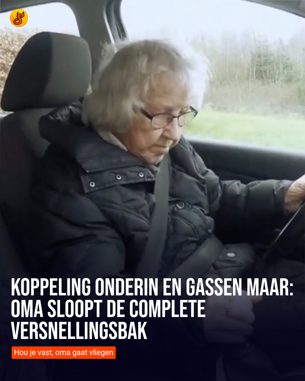 Koppeling onderin en gassen maar: oma sloopt de complete versnellingsbak