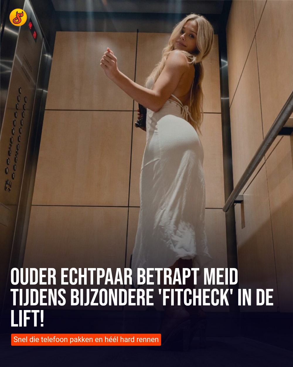 Ouder echtpaar betrapt meid tijdens bijzondere 'fitcheck' in de lift!