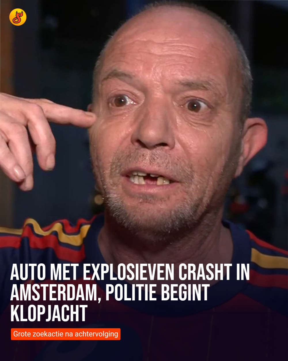 Auto met explosieven crasht in Amsterdam, politie begint klopjacht