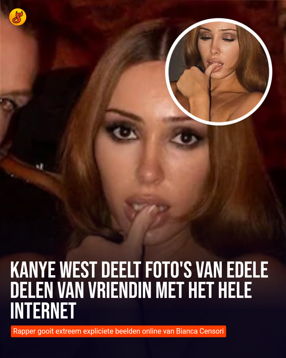 Kanye West deelt foto's van edele delen van vriendin met het hele internet