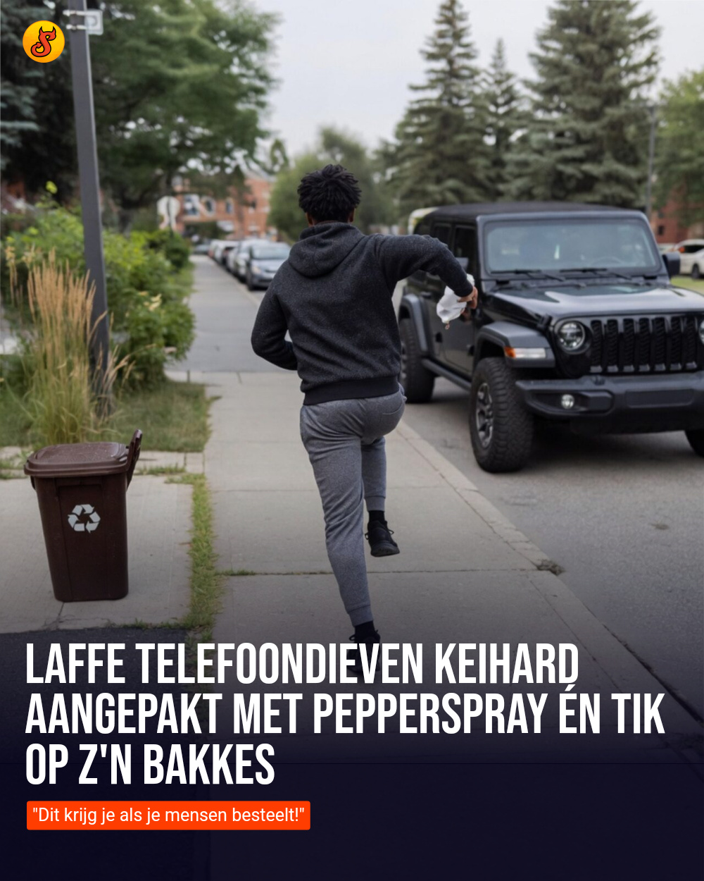 Laffe telefoondieven keihard aangepakt met pepperspray én tik op z'n bakkes
