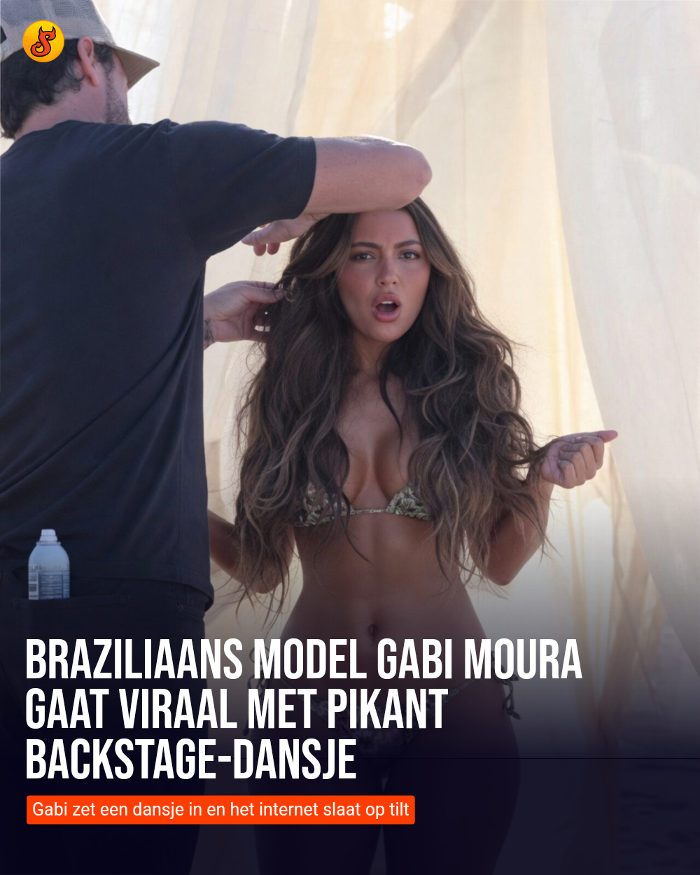 Braziliaans model Gabi Moura gaat viraal met pikant backstage-dansje
