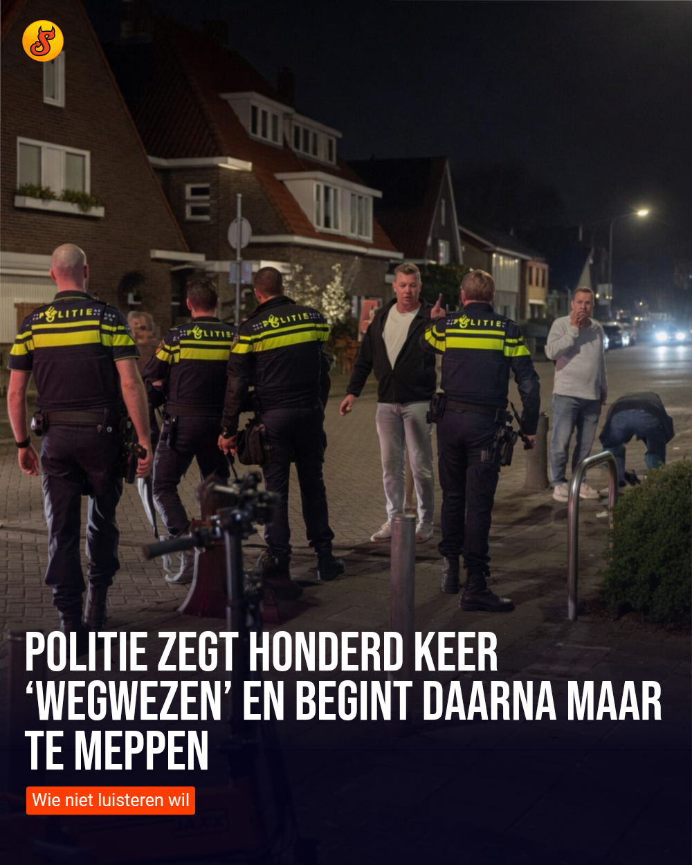 Politie zegt honderd keer ‘wegwezen’ en begint daarna maar te meppen