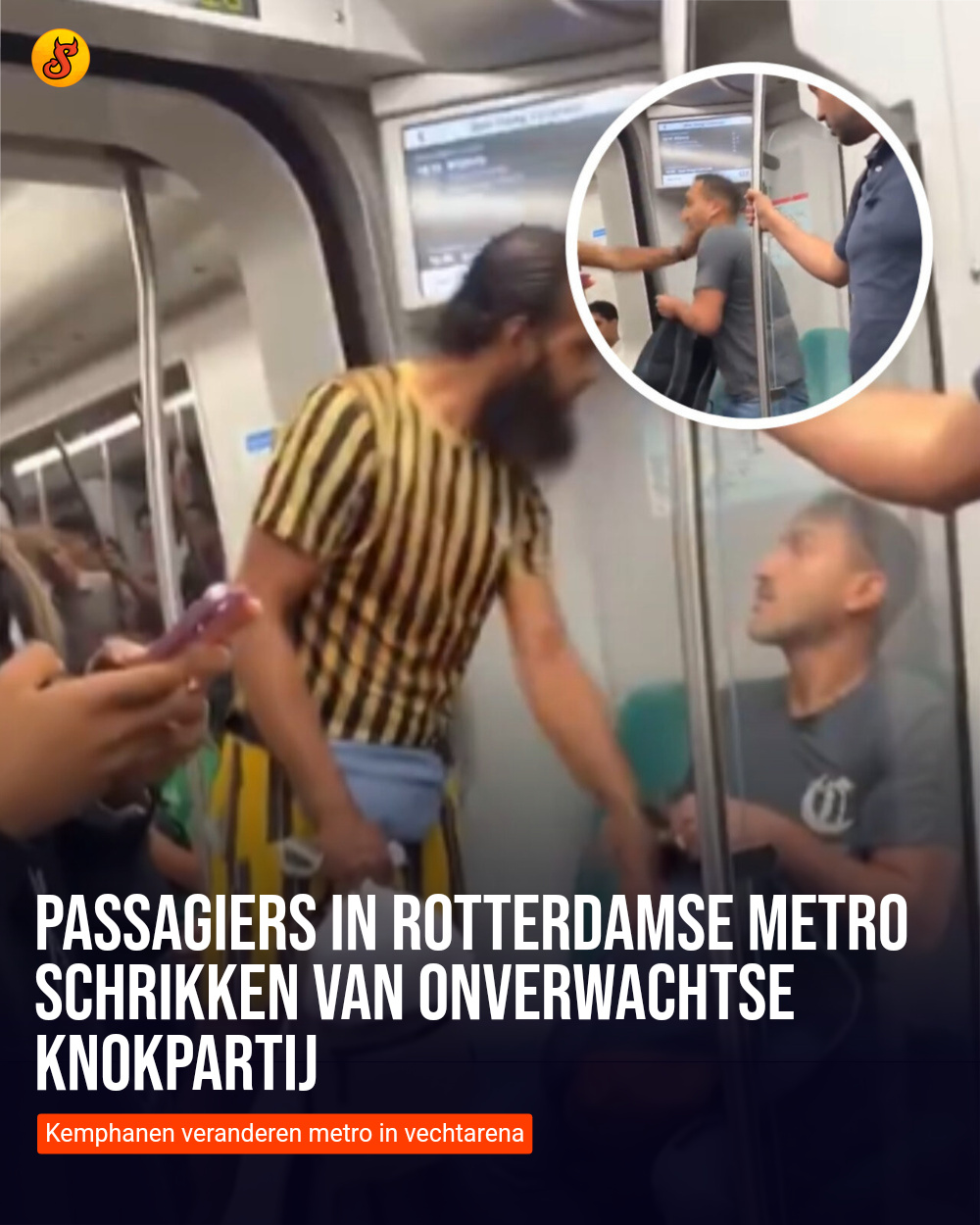 Passagiers in Rotterdamse metro schrikken van onverwachtse knokpartij