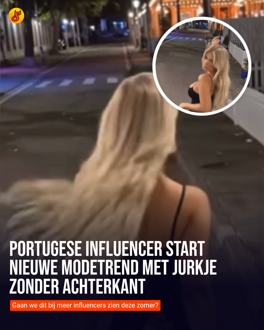 Portugese influencer start nieuwe modetrend met jurkje zonder achterkant