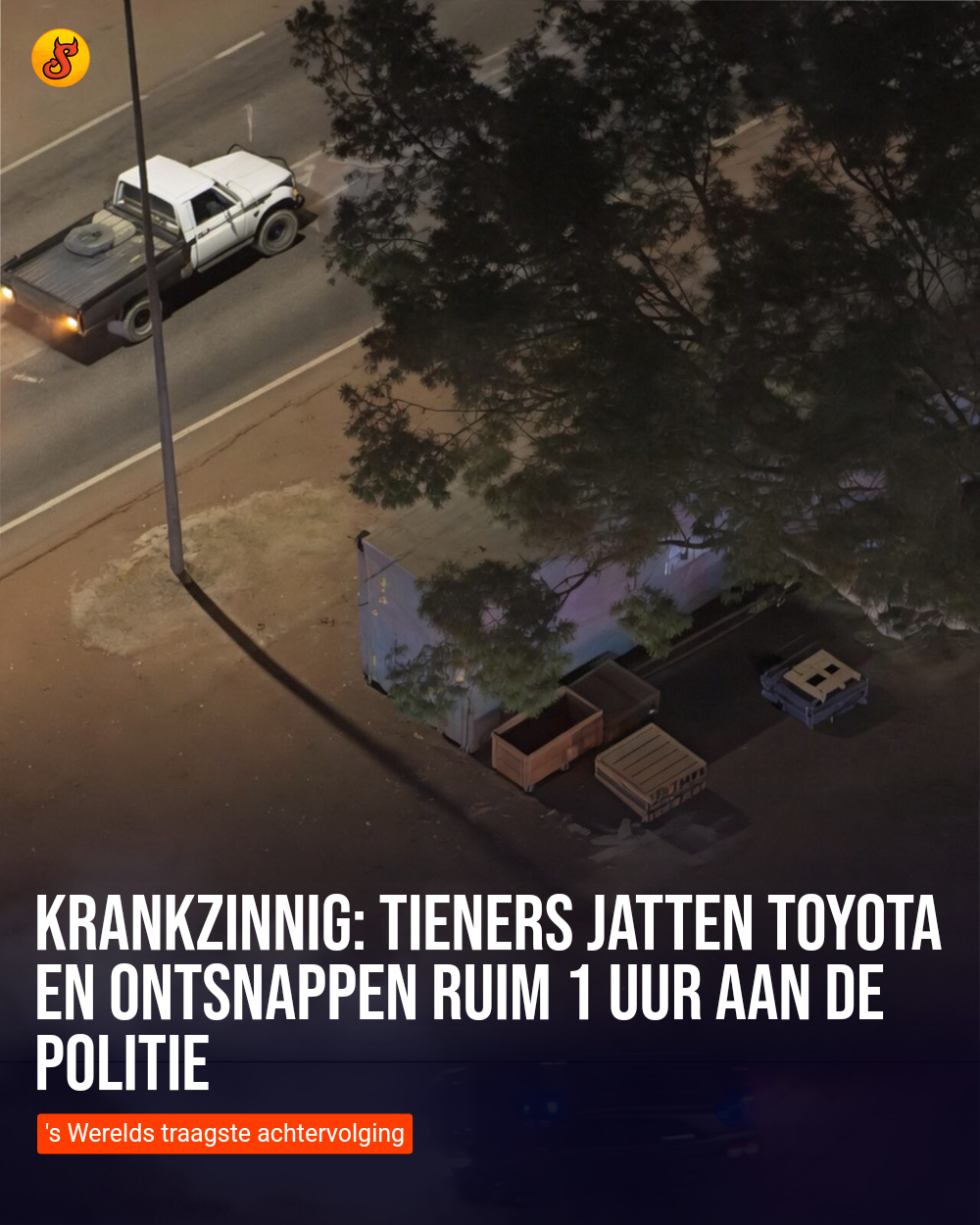 Krankzinnig: Tieners jatten Toyota en ontsnappen ruim 1 uur aan de politie