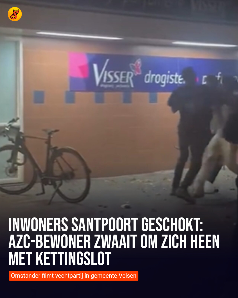 Inwoners Santpoort geschokt: AZC-bewoner zwaait om zich heen met kettingslot