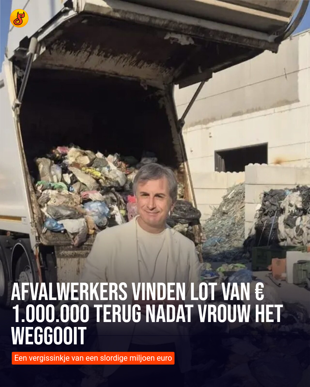 Afvalwerkers vinden lot van € 1.000.000 terug nadat vrouw het weggooit