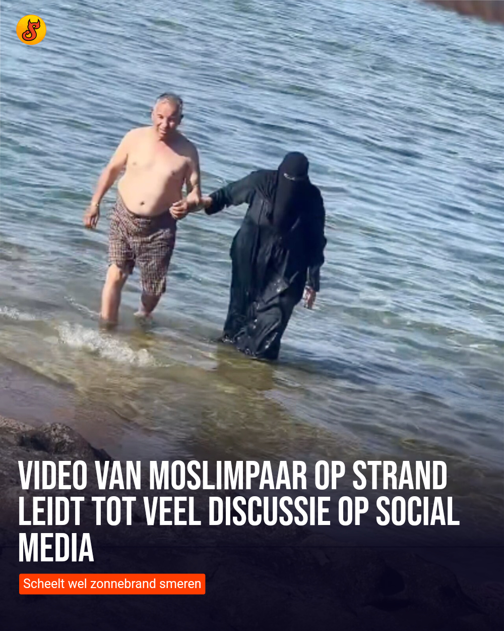 Video van moslimpaar op strand leidt tot veel discussie op social media