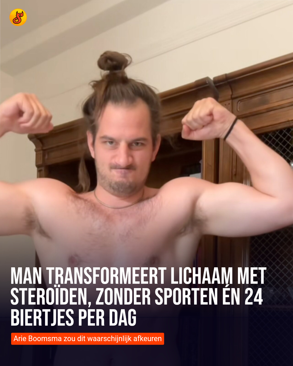 Man transformeert lichaam met steroïden, zonder sporten én 24 biertjes per dag
