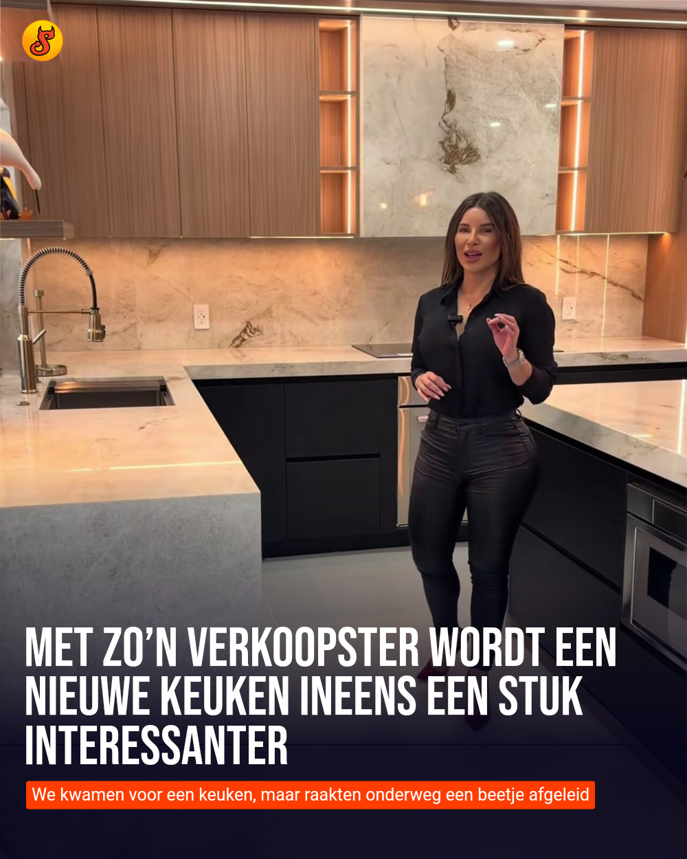 Met zo’n verkoopster wordt een nieuwe keuken ineens een stuk interessanter