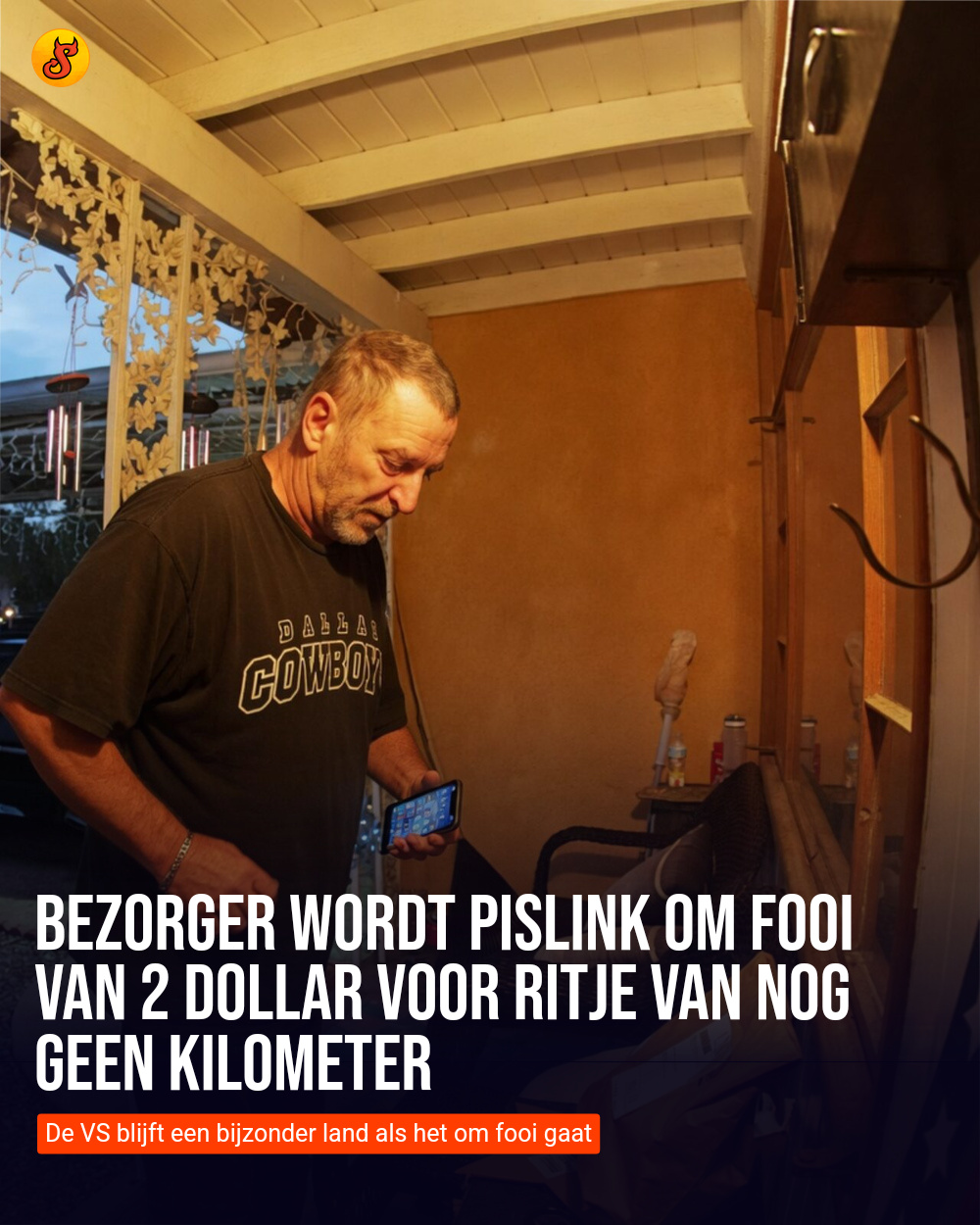 Bezorger wordt pislink om fooi van 2 dollar voor ritje van nog geen kilometer