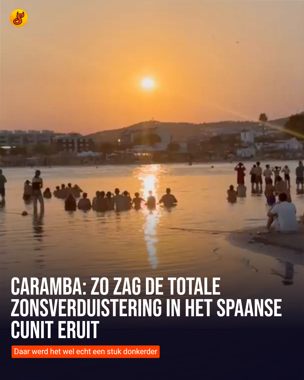 Caramba: Zo zag de totale zonsverduistering in het Spaanse Cunit eruit