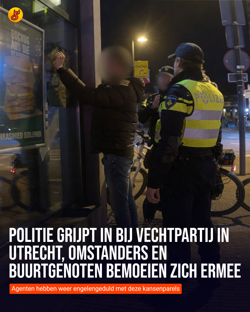 Politie grijpt in bij vechtpartij in Utrecht, omstanders en buurtgenoten bemoeien zich ermee