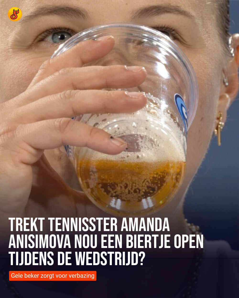 Trekt tennisster Amanda Anisimova nou een biertje open tijdens de wedstrijd?